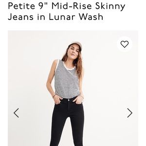 Like new- Madewell lunar wash skinnies (petite)
